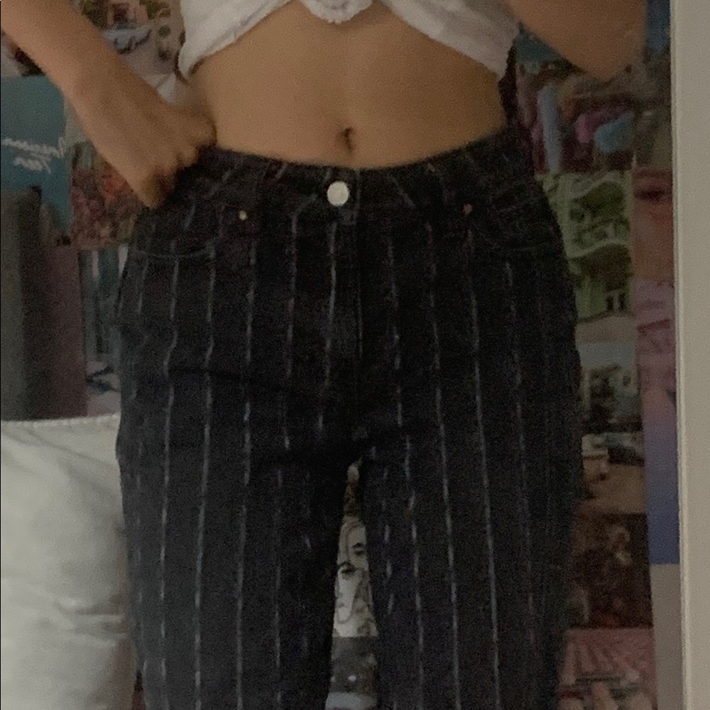 Striped PacSun mom jeans
